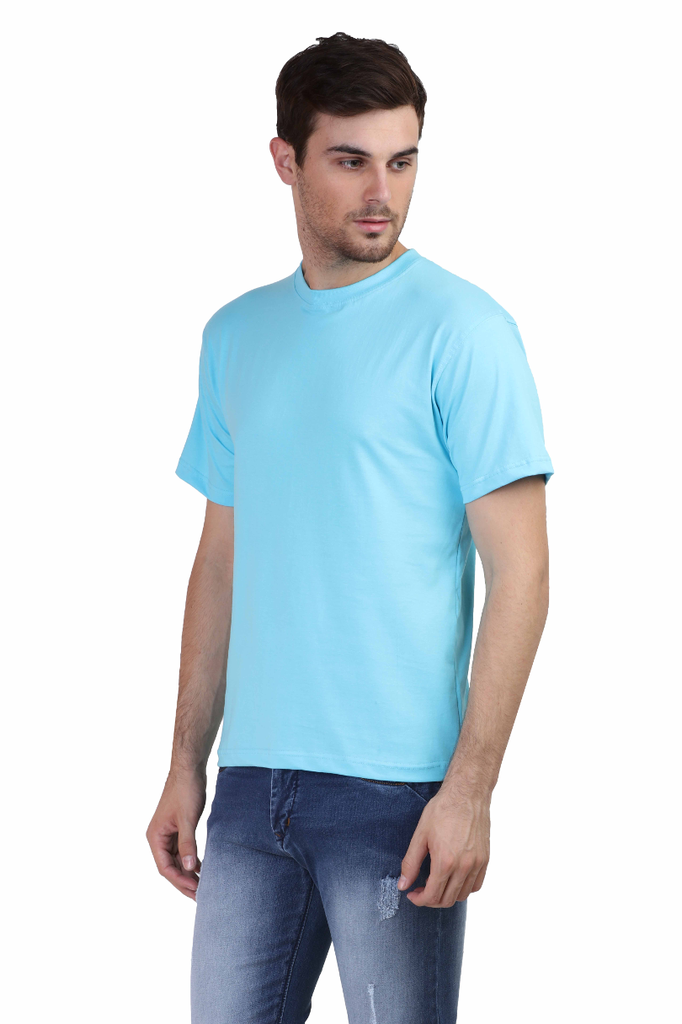 Casual Ocean Blue Crew Neck