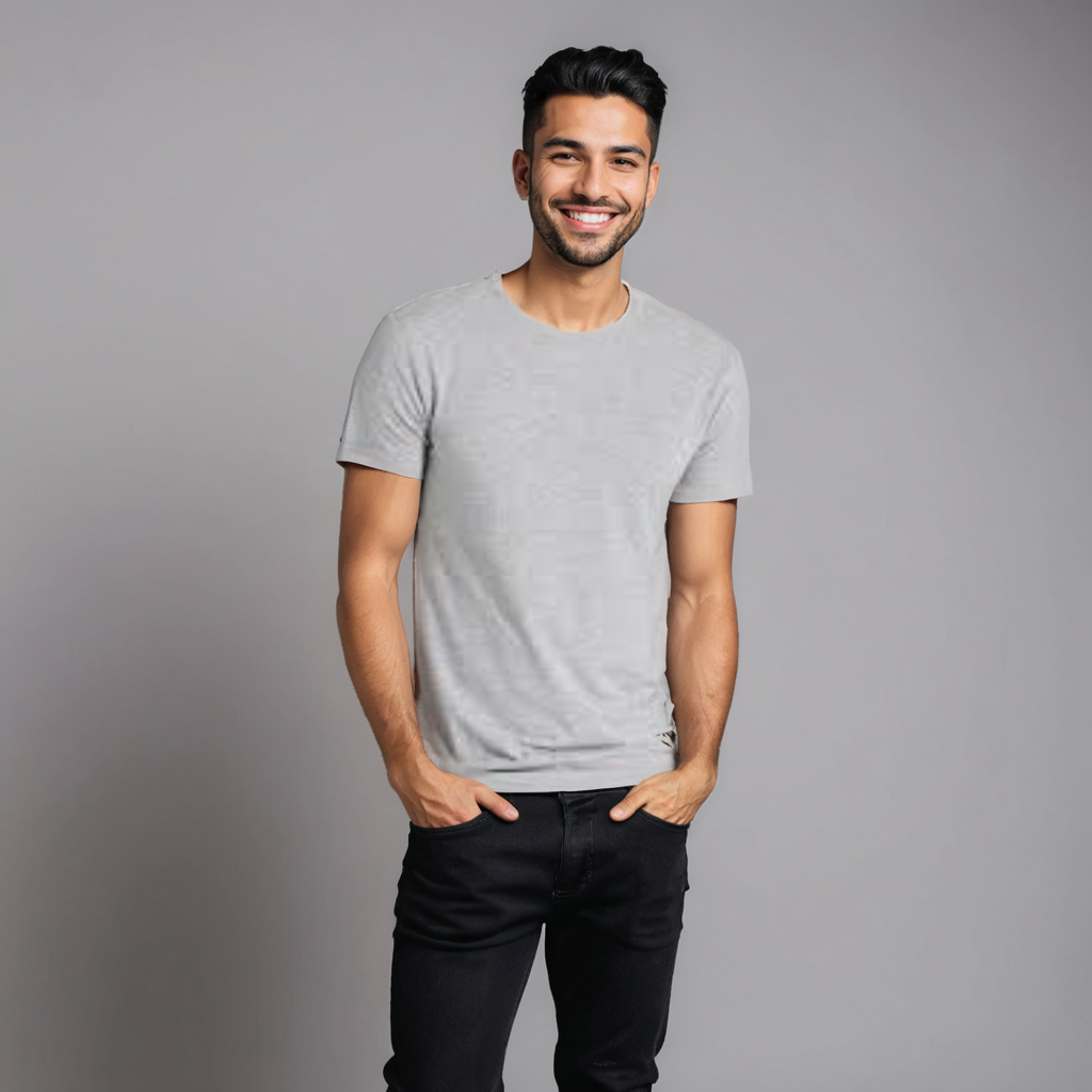 Casual Grey Crew neck