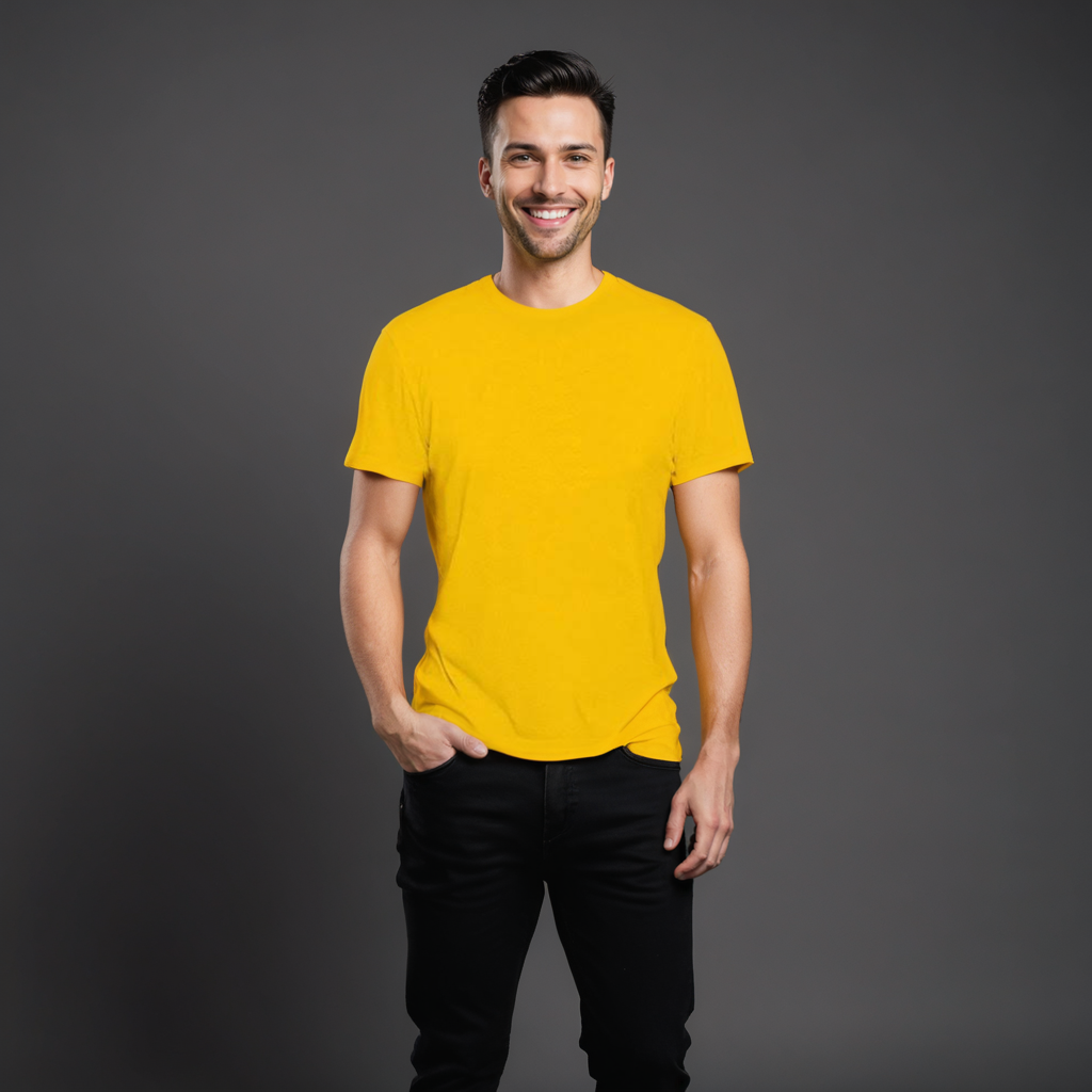 Casual yellow crew neck